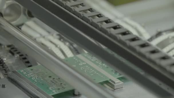 Production de cartes électroniques. Gros plan .