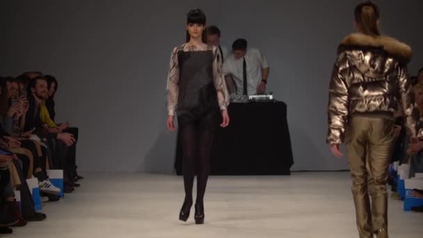 Модель на пішоході в моді. — стокове відео