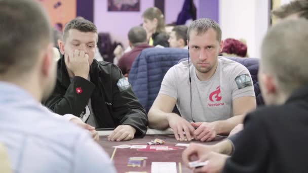 Playing poker in a casino. Gambling — Stock Video