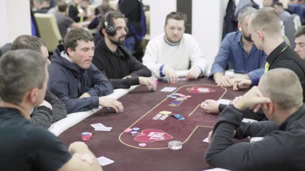 Playing poker in a casino. Gambling — Stock Video