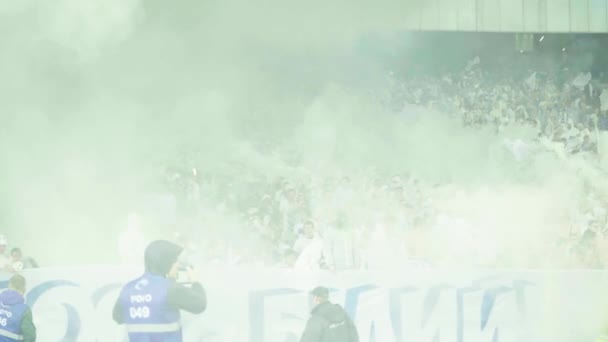 Ventilateurs dans le stade pendant le match. Olimpiyskiy. Kiev. Ukraine. — Video