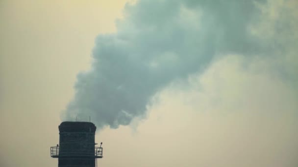 La fumée vient de la cheminée. Pollution atmosphérique. L'écologie. Kiev. Ukraine . — Video