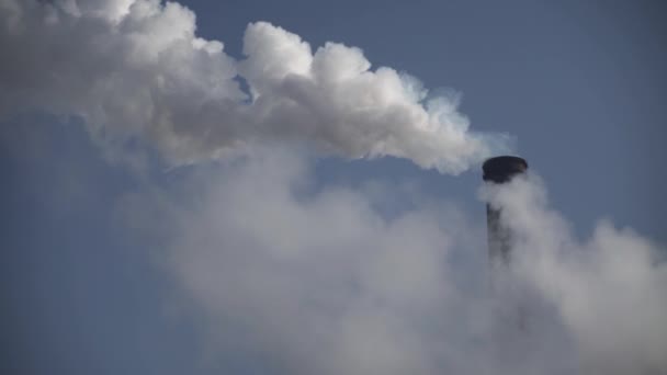 La fumée vient de la cheminée. Pollution atmosphérique. L'écologie. Kiev. Ukraine . — Video