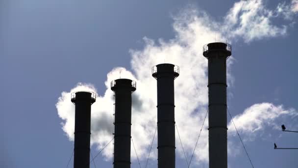 La fumée vient de la cheminée. Pollution atmosphérique. L'écologie. Kiev. Ukraine . — Video