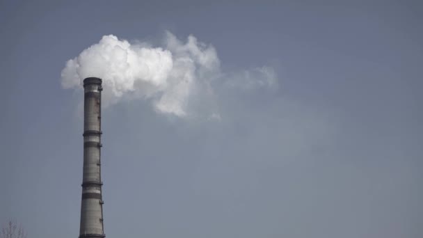 Er komt rook uit de schoorsteen. Luchtverontreiniging. Ecologie. Kiev. Oekraïne. — Stockvideo