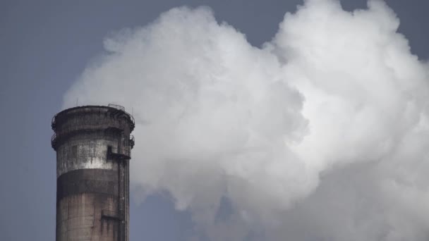 Er komt rook uit de schoorsteen. Luchtverontreiniging. Ecologie. Kiev. Oekraïne. — Stockvideo