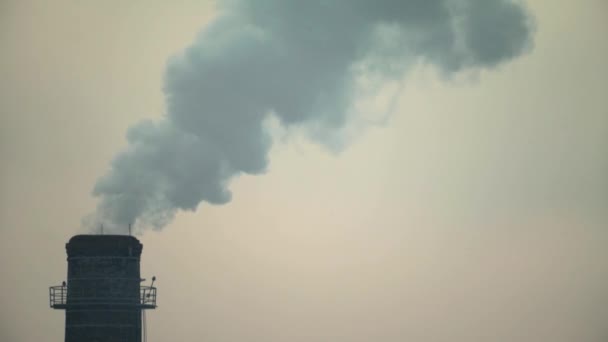 El humo viene de la chimenea. Contaminación atmosférica. Ecología. Kiev. Ucrania . — Vídeos de Stock