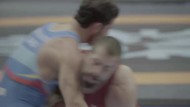 Lutadores durante a competição de wrestling. Kiev. Ucrânia — Vídeo de Stock