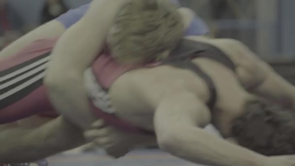 Wrestlers during the wrestling competition. Kyiv. Ukraine — ストック動画