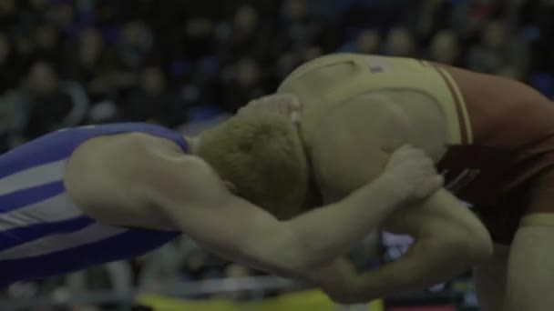 Wrestlers during the wrestling competition. Kyiv. Ukraine — ストック動画