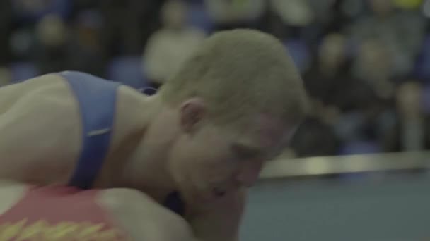 Wrestlers during the wrestling competition. Kyiv. Ukraine — ストック動画