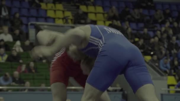 Wrestlers during the wrestling competition. Kyiv. Ukraine — ストック動画