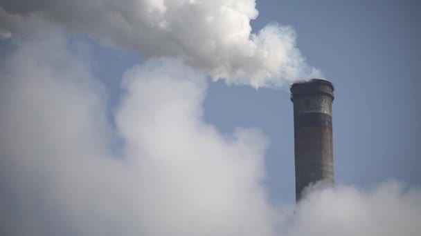 El humo viene de la chimenea. Contaminación atmosférica. En cámara lenta. Ecología. Kiev. Ucrania — Vídeos de Stock