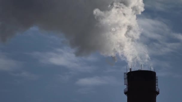 Smoke comes from the chimney. Air pollution. Slow motion. Ecology. Kyiv. Ukraine — Stock Video