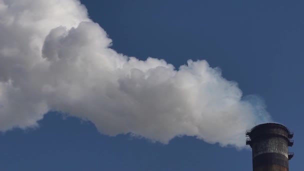 El humo viene de la chimenea. Contaminación atmosférica. En cámara lenta. Ecología. Kiev. Ucrania — Vídeos de Stock