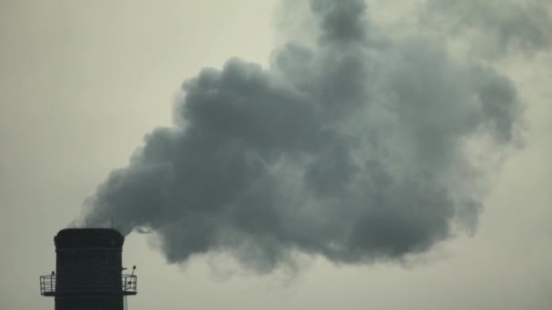 La fumée vient de la cheminée. Pollution atmosphérique. Au ralenti. L'écologie. Kiev. Ukraine — Video