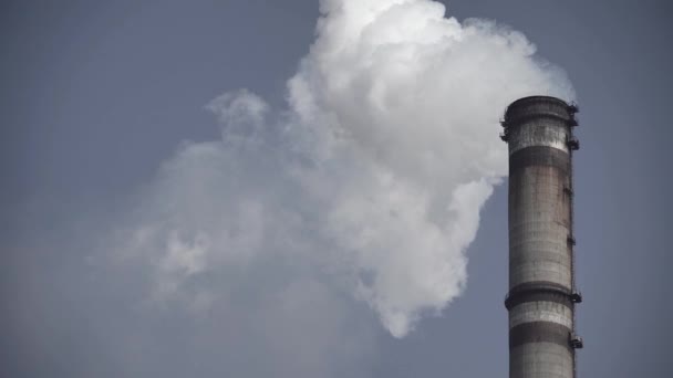 El humo viene de la chimenea. Contaminación atmosférica. Ecología. Kiev. Ucrania . — Vídeo de stock