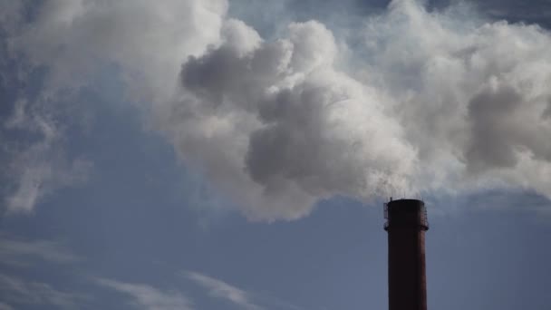 La fumée vient de la cheminée. Pollution atmosphérique. L'écologie. Kiev. Ukraine . — Video