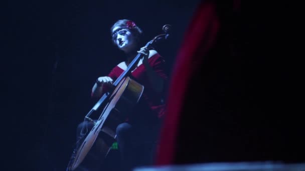 Actriz mulher no palco do teatro. Kiev. Ucrânia — Vídeo de Stock