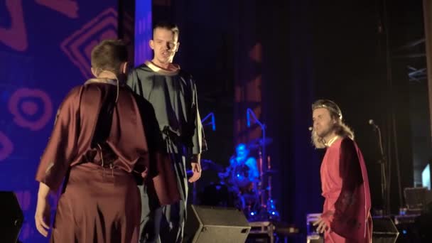 Male actor plays a role on the stage of the theater. Kyiv. Ukraine — Stock Video