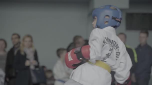 Διαγωνισμοί Taekwondo. Παιδιά. Κίεβο. Ουκρανία — Αρχείο Βίντεο
