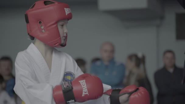 Concours de taekwondo. Les enfants. Kiev. Ukraine — Video