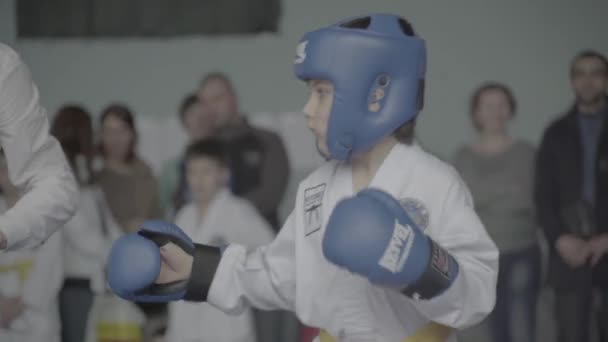跆拳道比赛 孩子们 Kyiv 。 乌克兰 — 图库视频影像