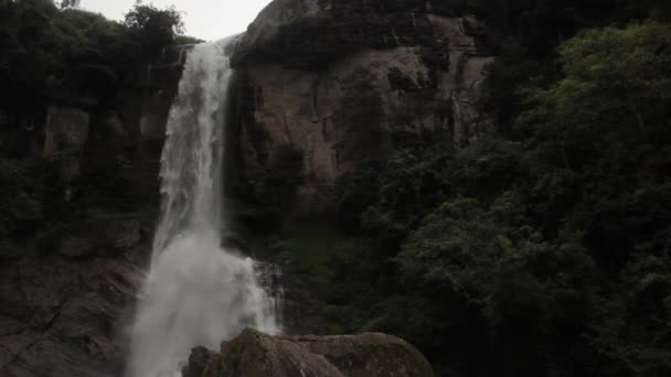 Cascata nella foresta. In Asia. Sri Lanka . — Video Stock