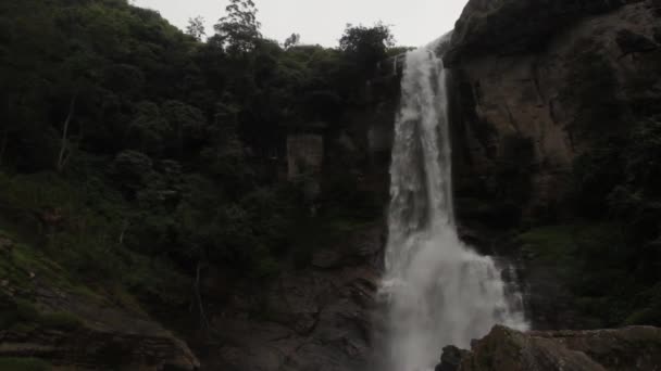 Cascata nella foresta. In Asia. Sri Lanka . — Video Stock