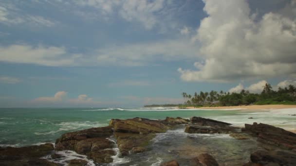 Sri Lanka oceaan zeegezicht zee kust. Landschap. — Stockvideo