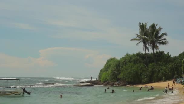 Sri Lanka oceaan zeegezicht zee kust. Landschap. — Stockvideo