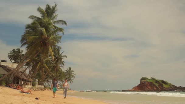 Costa marítima do Sri Lanka Oceano. Paisagem . — Vídeo de Stock