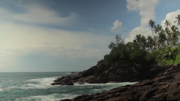 Costa marítima do Sri Lanka Oceano. Paisagem . — Vídeo de Stock