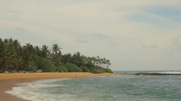 Sri Lanka oceaan zeegezicht zee kust. Landschap. — Stockvideo