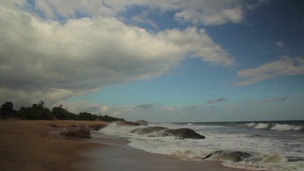 스리랑 카는 해안을 따라 바다를 가로지른다. 지형. — 비디오