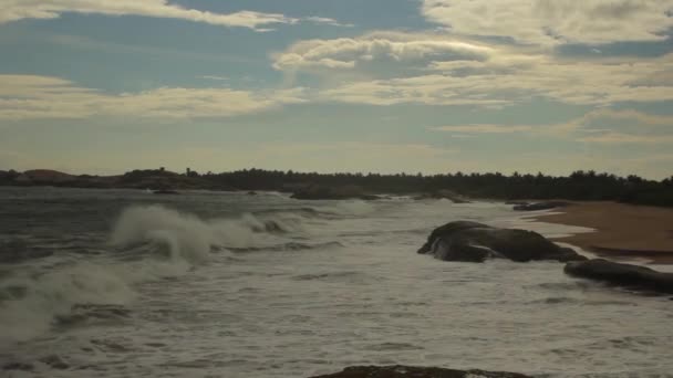 Srí Lanka oceánské pobřeží. Krajina. — Stock video