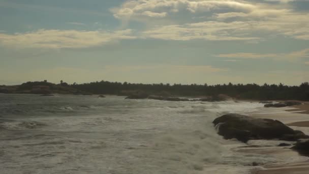 斯里兰卡海洋海景海岸。 景观. — 图库视频影像