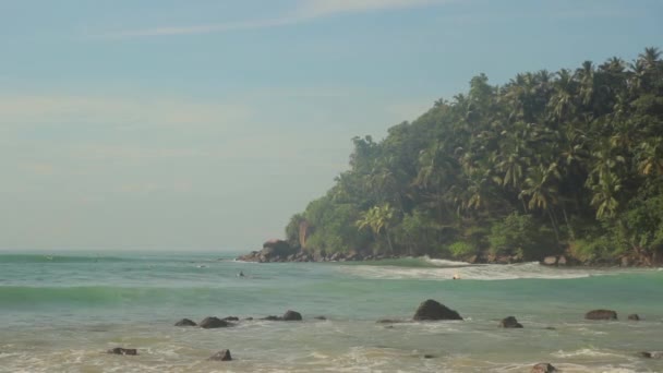 Costa marítima do Sri Lanka Oceano. Paisagem . — Vídeo de Stock