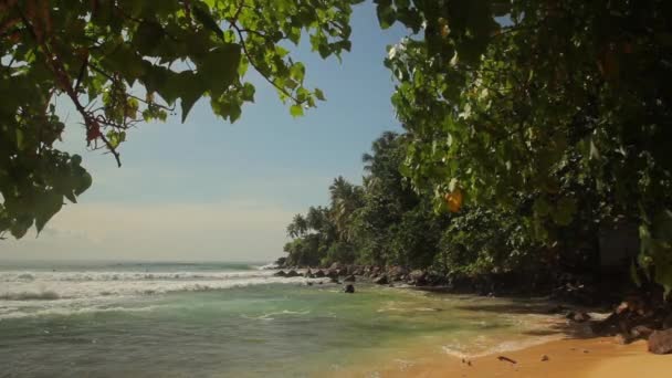 Costa marítima do Sri Lanka Oceano. Paisagem . — Vídeo de Stock