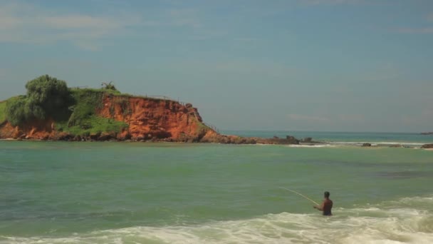 Океанічний берег Шрі-Ланки. Ландшафт. — стокове відео
