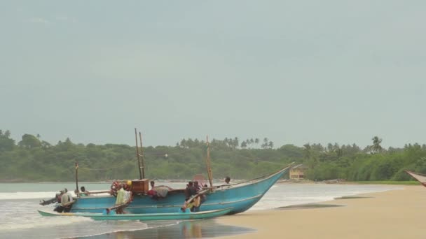 Sri Lanka 'da balık tutmak. Balıkçı. Balıkçılar.. — Stok video