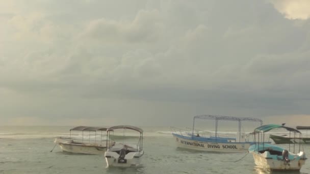 Sjömansbild av Sri lanka. Båtbåtar på havet — Stockvideo