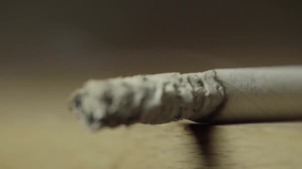 喫煙タバコの閉鎖。マクロ. — ストック動画