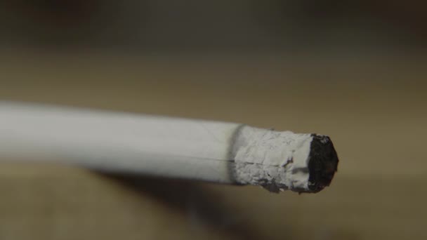 Fumar cigarro de perto. Macro . — Vídeo de Stock