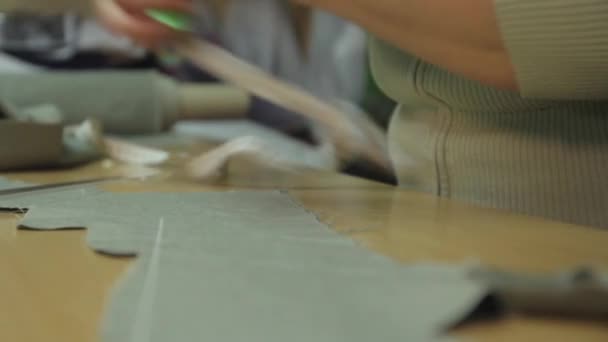Egy varrónő egy ruhagyárban dolgozik. Kijevben. Ukrajna — Stock videók