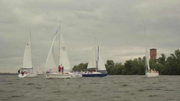 Yacht on the water. Regatta. Kyiv. Ukraine — Stock Video