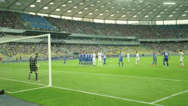 Football soccer game at the stadium. Olimpiyskiy. Kyiv. Ukraine. — ストック動画