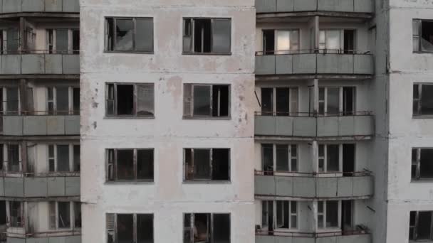 Pripjat, ukraine - 22. November 2019. tschernobyl ausschlusszone. Pripjat. Antenne. — Stockvideo