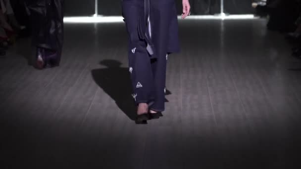 ファッションショーキャットウォークのモデル。女 — ストック動画