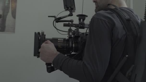 Kamera när du filmar. Filminspelning. Skjut. Filmproduktion. — Stockvideo